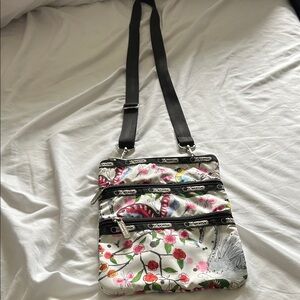 Floral Crossbody Bag with Black Straps